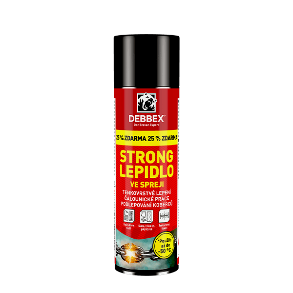 STRONG Lepidlo ve spreji 500 ml aerosolový sprej 400 + 100 ml nažloutlá