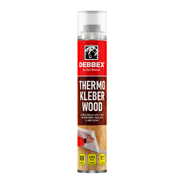 THERMO KLEBER WOOD 750 ml pistolová dóza žlutá