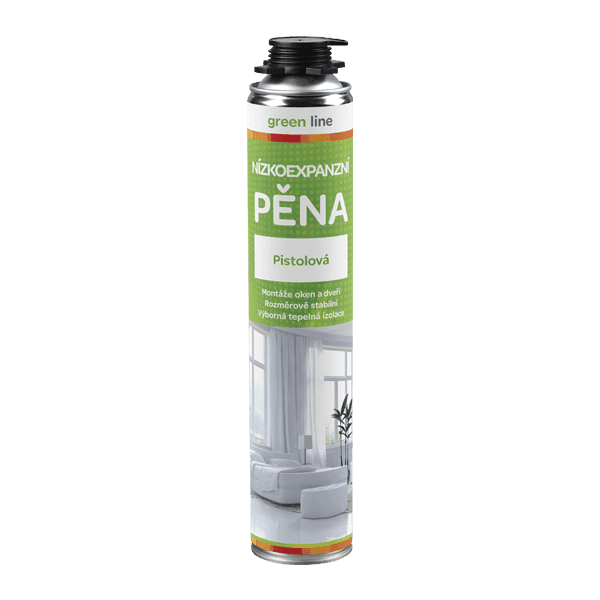 Nízkoexpanzní pěna pistolová Green Line 750 ml pistolová dóza zelená