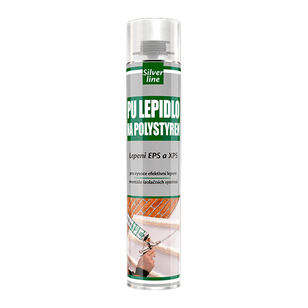 PU lepidlo na polystyren Silver Line 750 ml pistolová dóza žlutá
