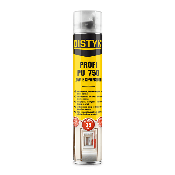 Nízkoexpanzní pěna PROFI PU 750 DISTYK Line 750 ml pistolová dóza zelená