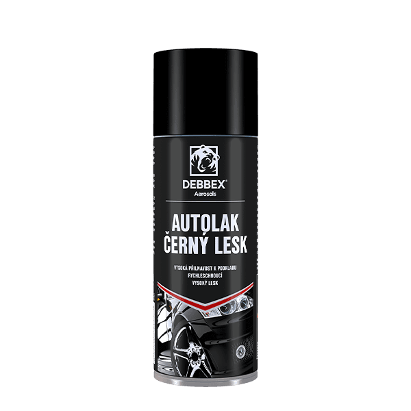 Autolak černý lesk 400 ml aerosolový sprej černá