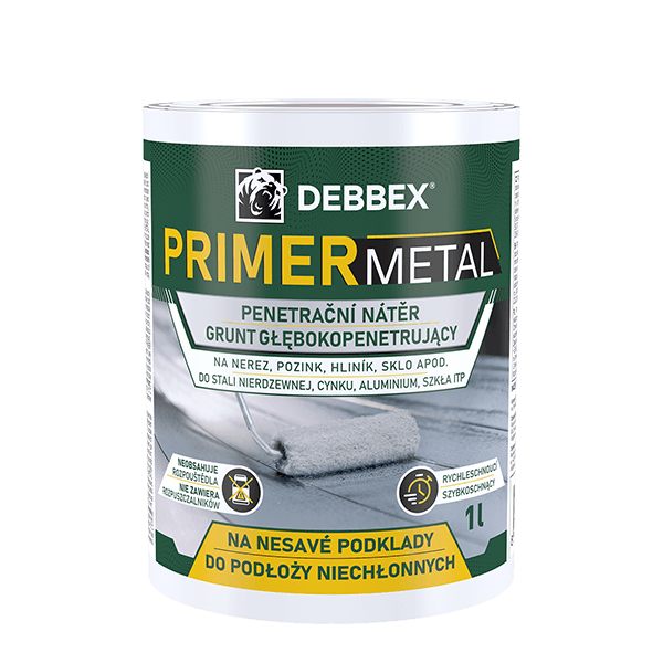 Penetrační nátěr PRIMER METAL 1 l kbelík světle modrá