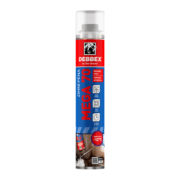 Zimní pistolová pěna MEGA 70 870 ml pistolová dóza žlutá