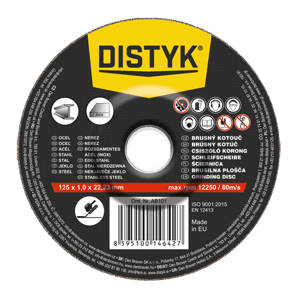 Brusný kotouč A24R 125 × 6,0 x 22,23 mm, T27