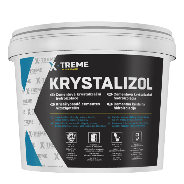 Cementová krystalizační hydroizolace Krystalizol 20 kg kbelík šedá