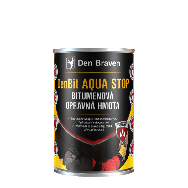 DenBit AQUA STOP - Bitumenová opravná hmota 1 kg plechovka černá