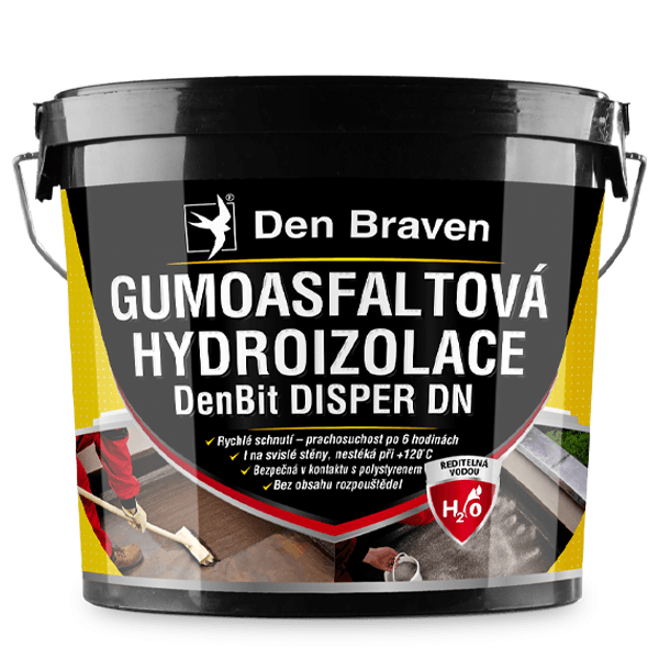 DenBit DISPER DN - Gumoasfaltová hydroizolace 10 kg kbelík černá