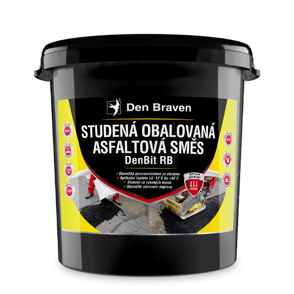 DenBit RB - Studená obalovaná asfaltová směs 25 kg kbelík černá