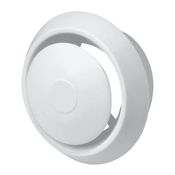 Ventil s regulací Ø 170 / 125 mm bílá
