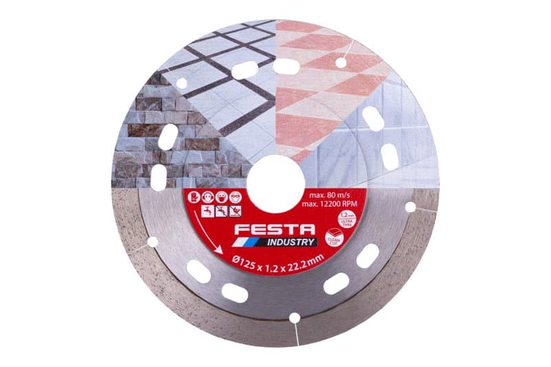 Kotouč diamantový FESTA INDUSTRY řezný plný 125x1.2x22.2mm