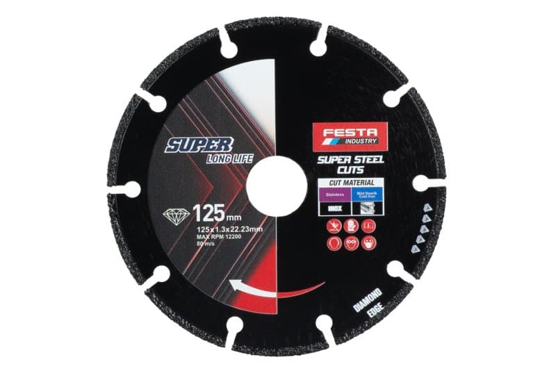 Kotouč diamantový FESTA INDUSTRY na kov 125x1.3x22.2mm