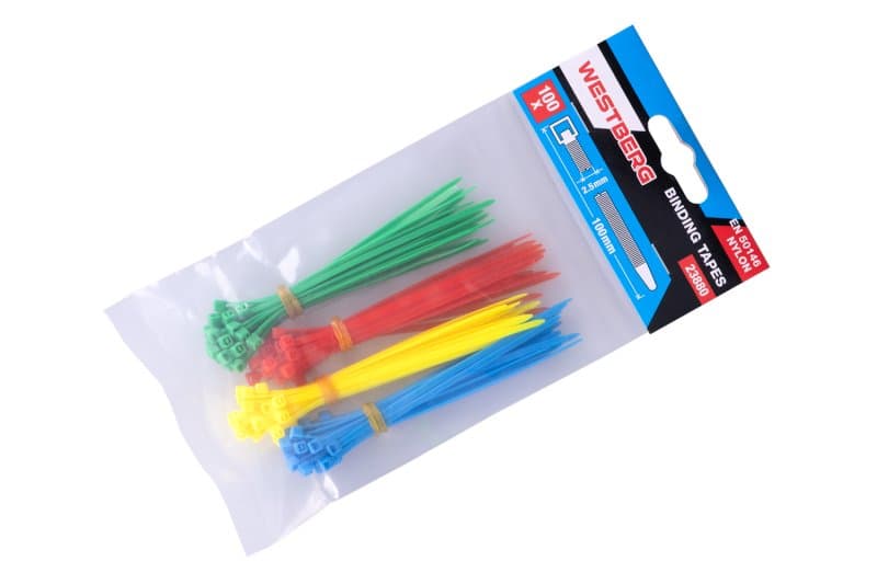 Pásky vázací 100x2.5mm 100ks barevné