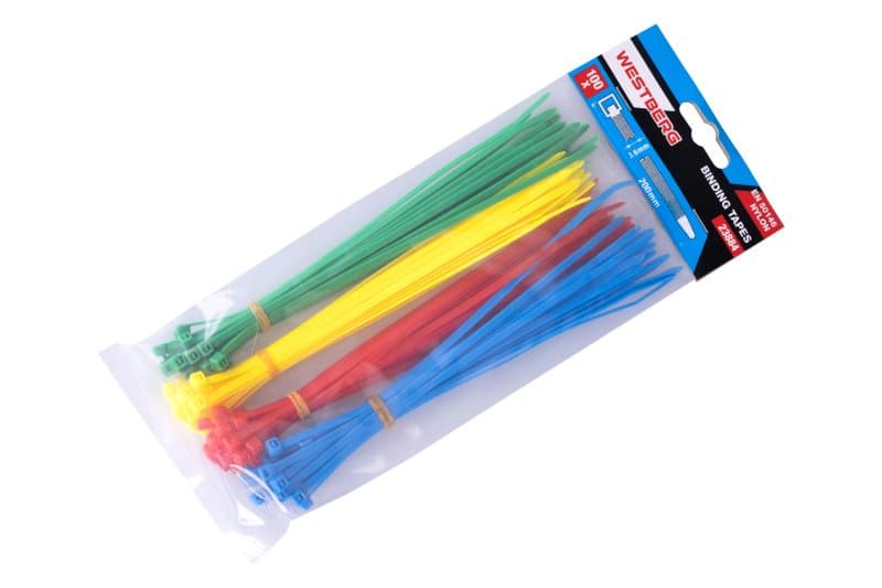 Pásky vázací 200x3.6mm 100ks barevné