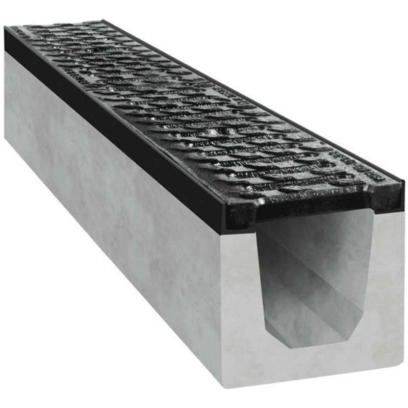 Betonový žlab D400 s litinovou mříží