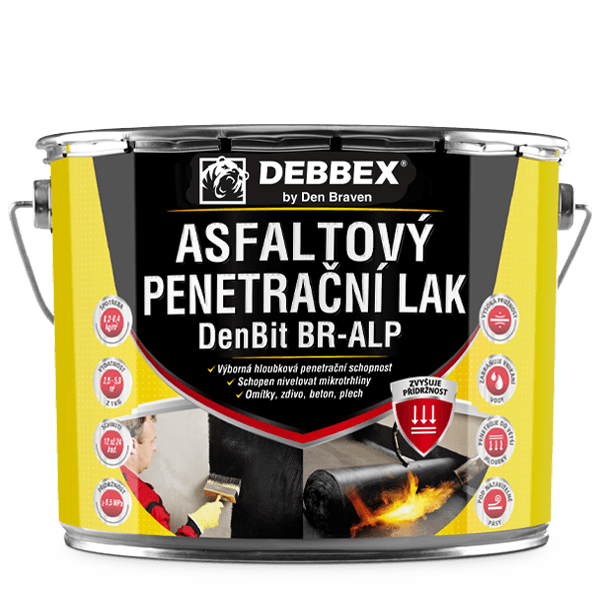 DenBit BR-ALP - Asfaltový penetrační lak 4,5 kg plechovka černá