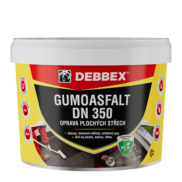 GUMOASFALT DN 350 (na vodní bázi) 10 kg kbelík černá