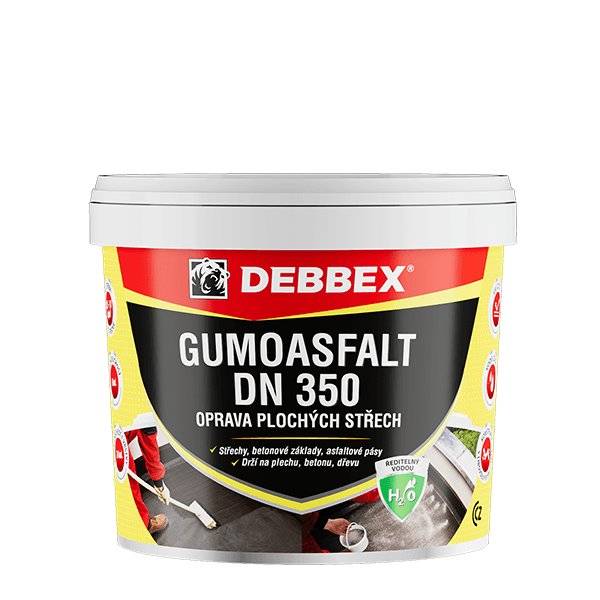 GUMOASFALT DN 350 (na vodní bázi) 5 kg kbelík černá