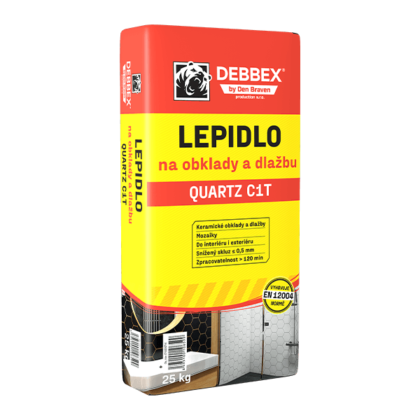 Lepidlo na obklady a dlažbu QUARTZ C1T 25 kg pytel šedá