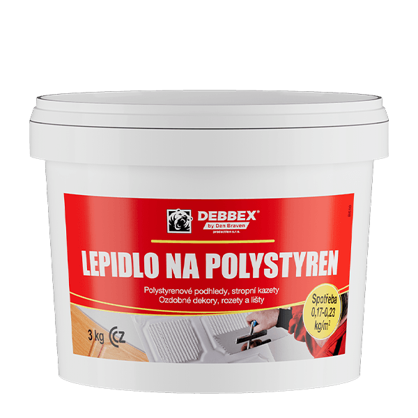 Lepidlo na polystyren 3 kg kbelík bílá