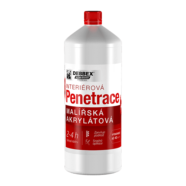 Malířská akrylátová penetrace 1 l láhev mléčně bílá