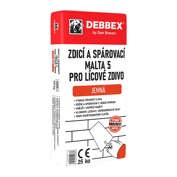 Zdicí a spárovací malta 5 pro lícové zdivo 25 kg pytel šedá