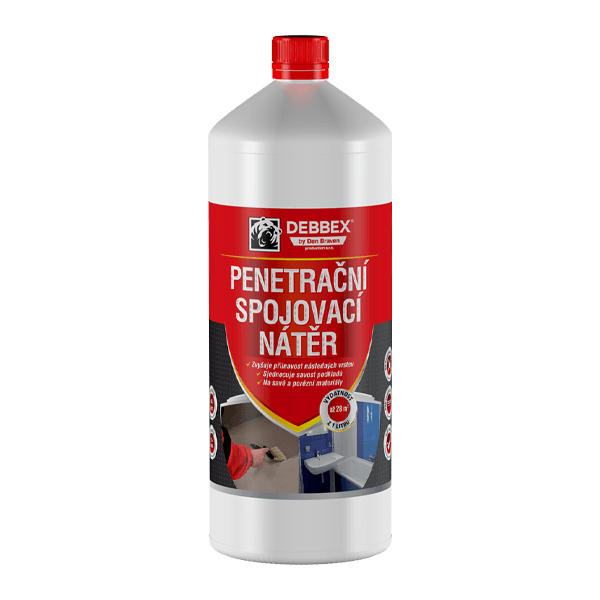 Penetrační a spojovací nátěr 1 l láhev mléčně bílá
