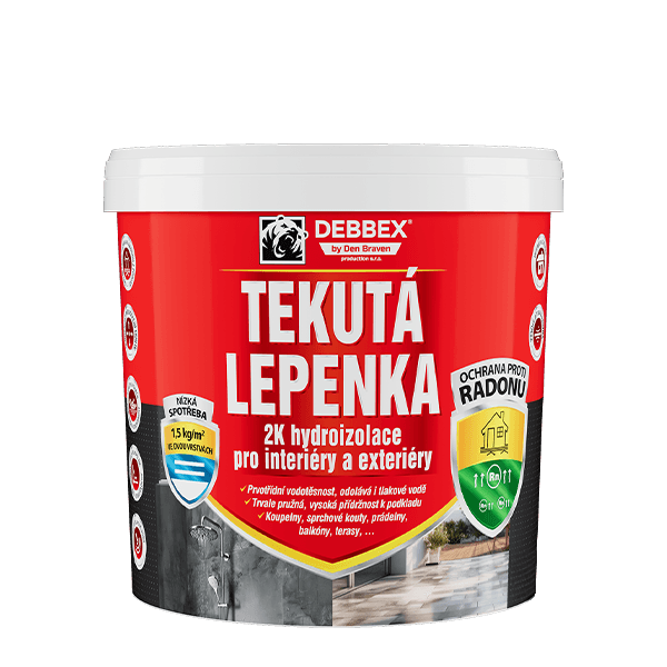Tekutá lepenka 2K hydroizolace 14 kg kbelík šedá