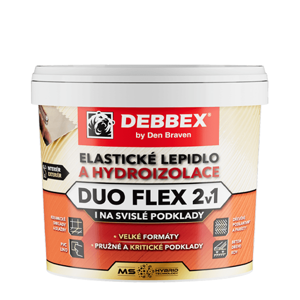 Elastické lepidlo a hydroizolace DUO FLEX L8600 15 kg kbelík šedá