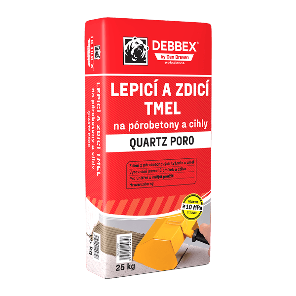 Lepicí a zdicí tmel na pórobetony a cihly QUARTZ PORO 25 kg pytel šedá