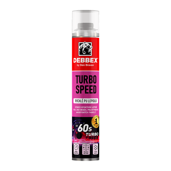 Rychleschnoucí PU lepidlo Turbo Speed 750 ml pistolová dóza žlutá
