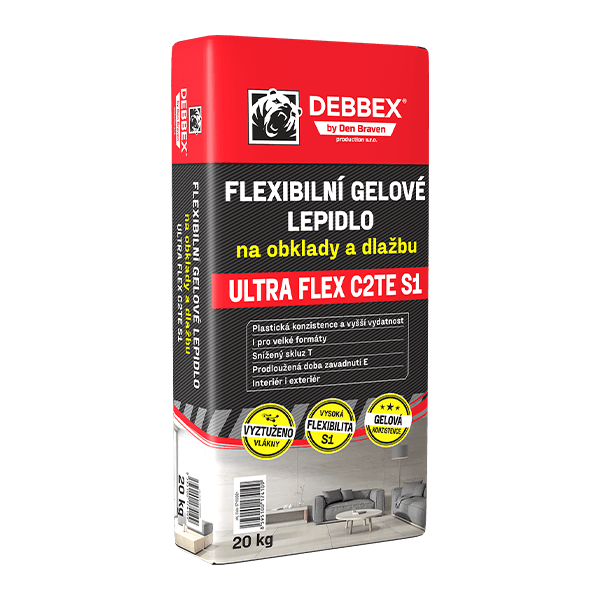 Flexibilní gelové lepidlo na obklady a dlažbu ULTRA FLEX C2TE S1 20 kg pytel šedá