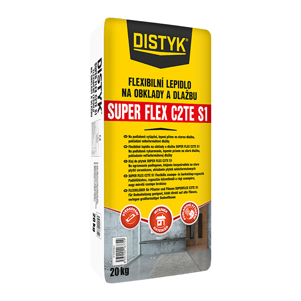 Flexibilní lepidlo na obklady a dlažbu SUPER FLEX C2TE S1 DISTYK Line 20 kg pytel šedá