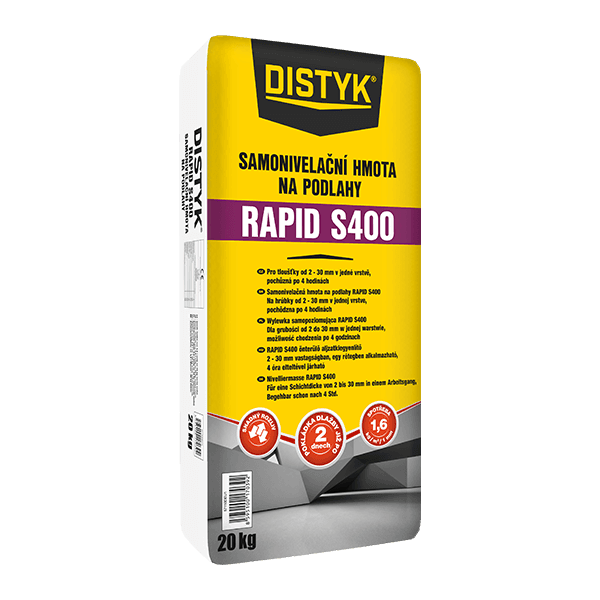 Samonivelační hmota na podlahy RAPID S400 DISTYK Line 20 kg pytel šedá