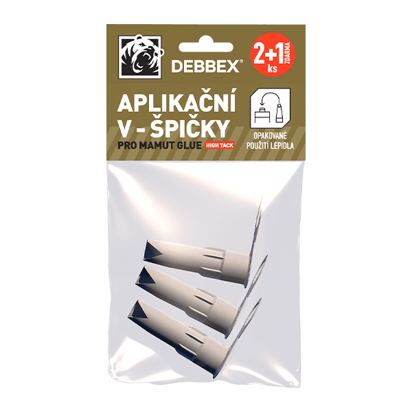 Náhradní aplikační V-špičky pro lepidla MAMUT GLUE 2+1 ZDARMA 3 ks blistr bílá
