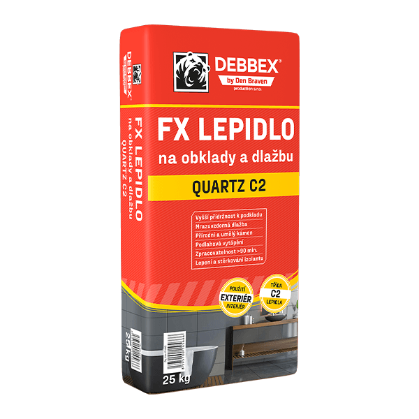 FX lepidlo na obklady a dlažbu QUARTZ C2 25 kg pytel šedá