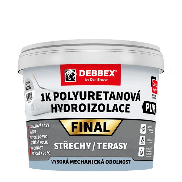1K Polyuretanová hydroizolace FINAL 13 kg kbelík šedá