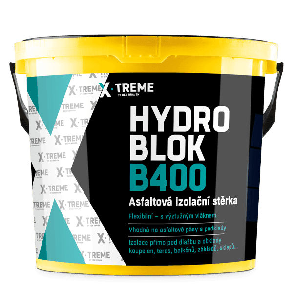 HYDRO BLOK B400 - Asfaltová izolační stěrka 10 kg kbelík sytě hnědá až černá