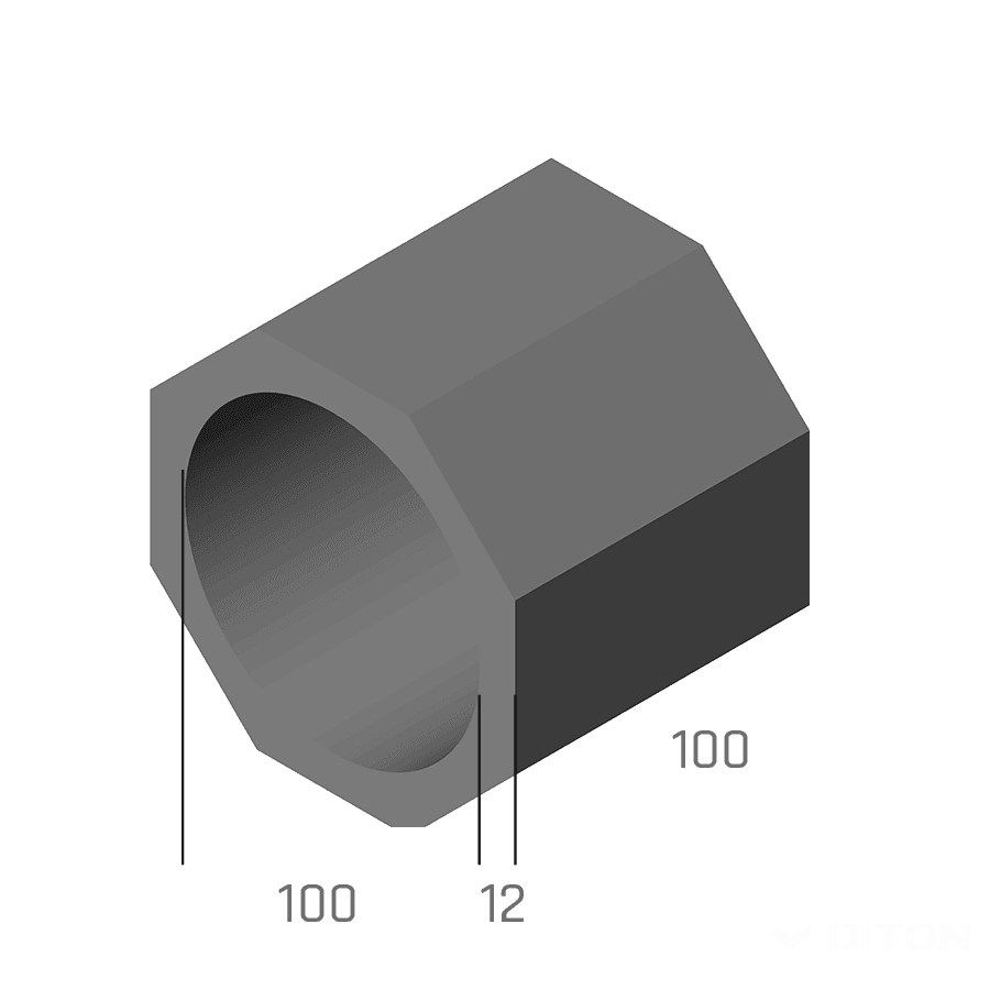 DITON - Trouba osmihranná TZP - Q 1000 / 1000