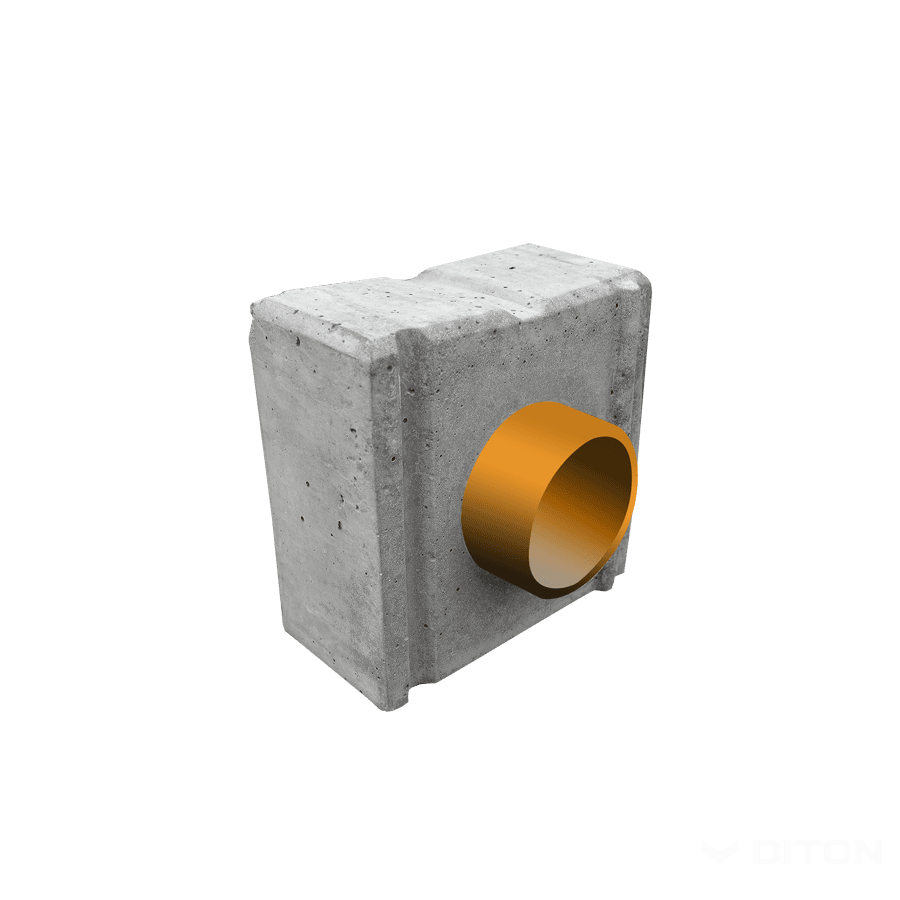 DITON - Záslepka s odtokem DN 110 pro štěrbinový žlab přírodní