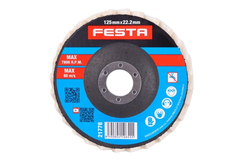 Kotouč leštící filcový lamelový FESTA 125mm/22.2mm