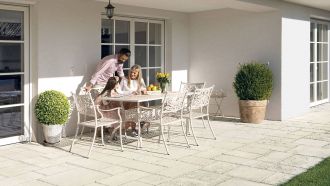 SEMMELROCK Bradstone Old Town dlaždice 3,8 - 4,4 cm | břidlicově šedá, měděnohnědá , pískovcová , slonovinová 