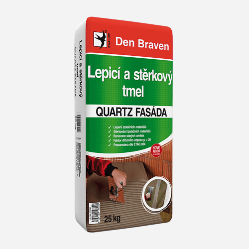 Lepicí a stěrkový tmel Quartz Fasáda Den Braven 25 kg šedá