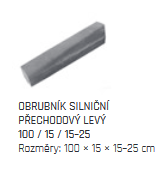 DITON Silniční obrubník PŘECHODOVÝ 100 x 15 x 15-25 cm