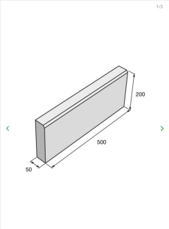 PRESBETON Zahradní obrubník ABO 6-20 500 x 50 x 200 mm