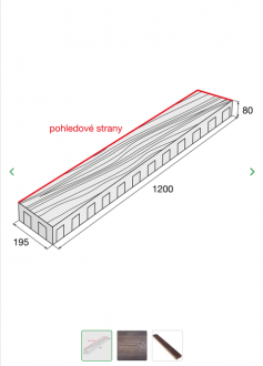 PRESBETON Velkoformátová dlažba WOODY "3" 1200 x 195 x 80 mm