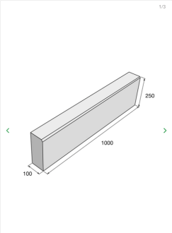 PRESBETON Chodníkový obrubník ABO 16-10 1000 x 80 x 250 mm