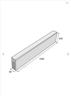 PRESBETON Chodníkový obrubník ABO 15-10 1000 x 80 x 200 mm