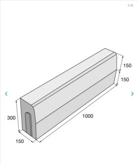 PRESBETON Silniční obrubník ABO 1-15 1000 x 150 x 300 mm