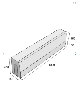 PRESBETON Silniční obrubník ABO 2-15 1000 x 150 x 250 mm